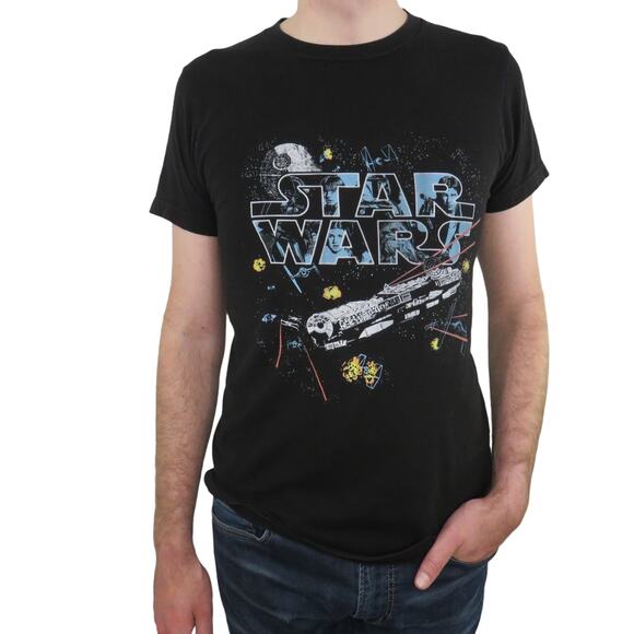 Star Wars Graphic T-Shirt Small Retro Galaxy Crewneck - Picture 1 of 5